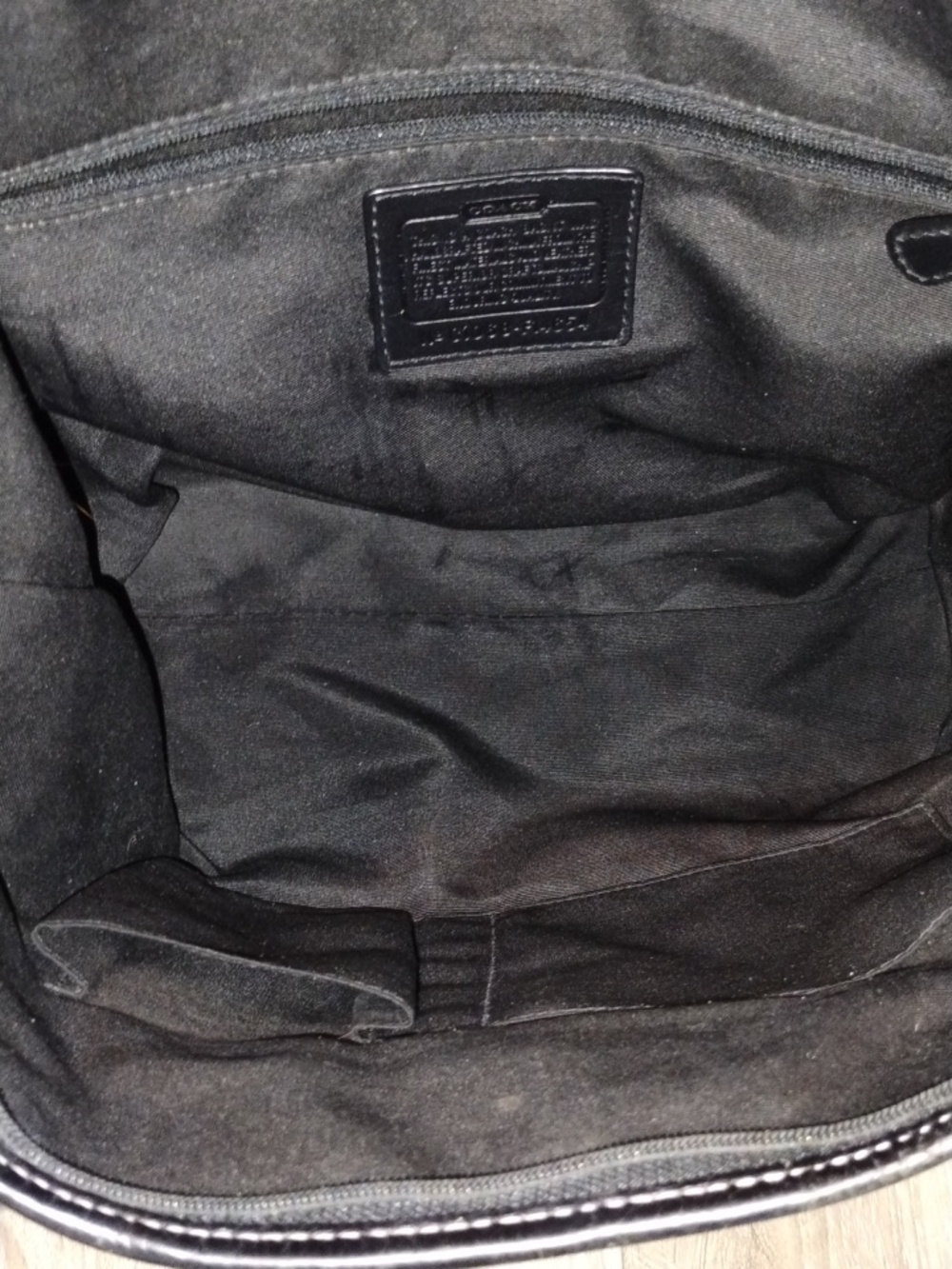 VTG Leah Coach Black Signature Logo Shoulder Bag with Turnlock, PLUSH NOT INCLUD - Picture 5 of 14